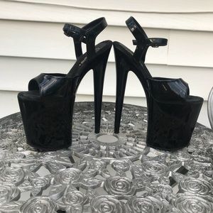 NWB Pleaser Black 8” dancer heels